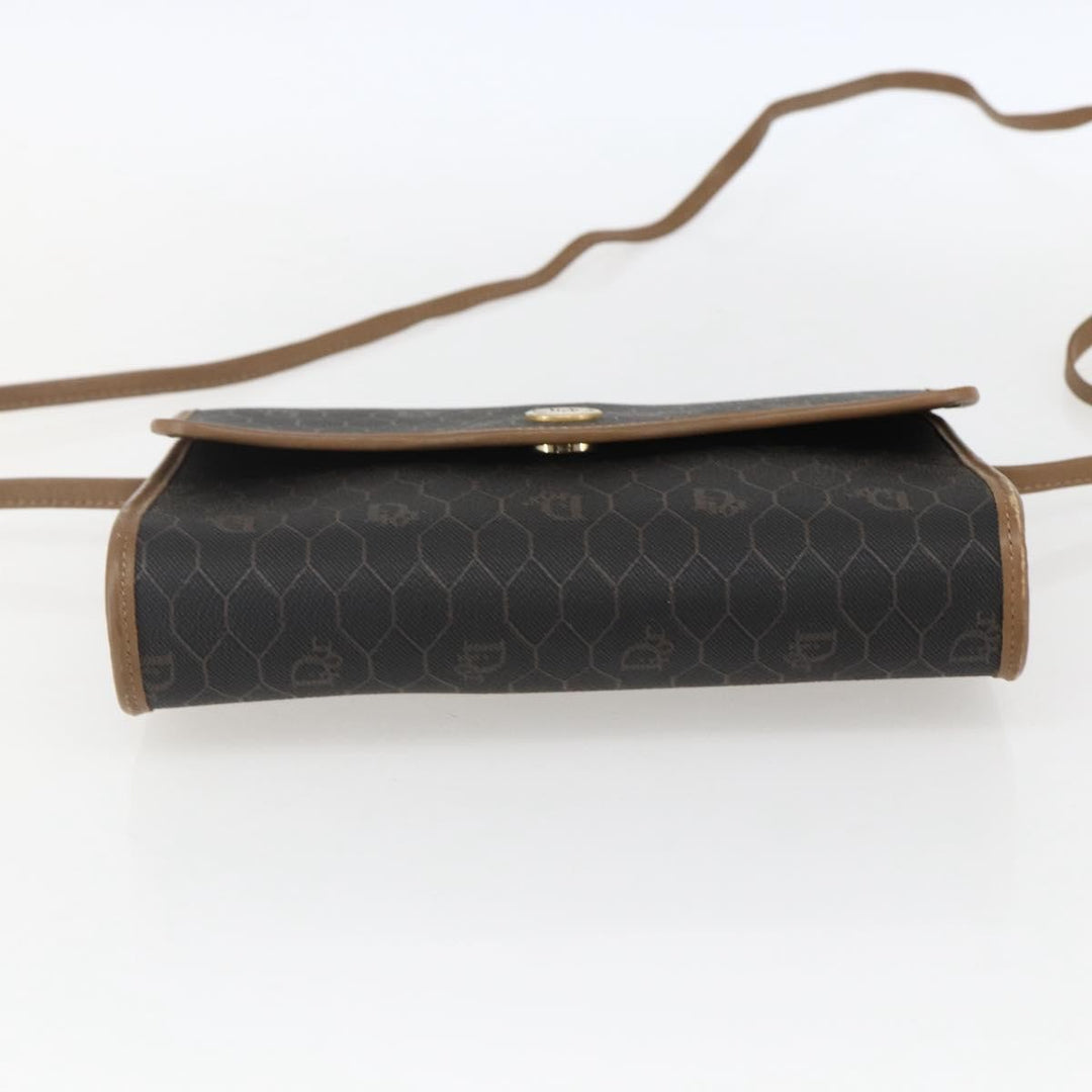 Christian Dior Vintage Honeycomb Flap Crossbody Bag Canvas and Leather