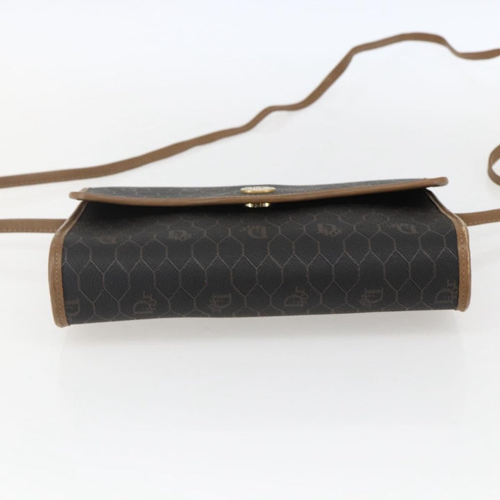 Christian Dior Vintage Honeycomb Flap Crossbody Bag Canvas and Leather