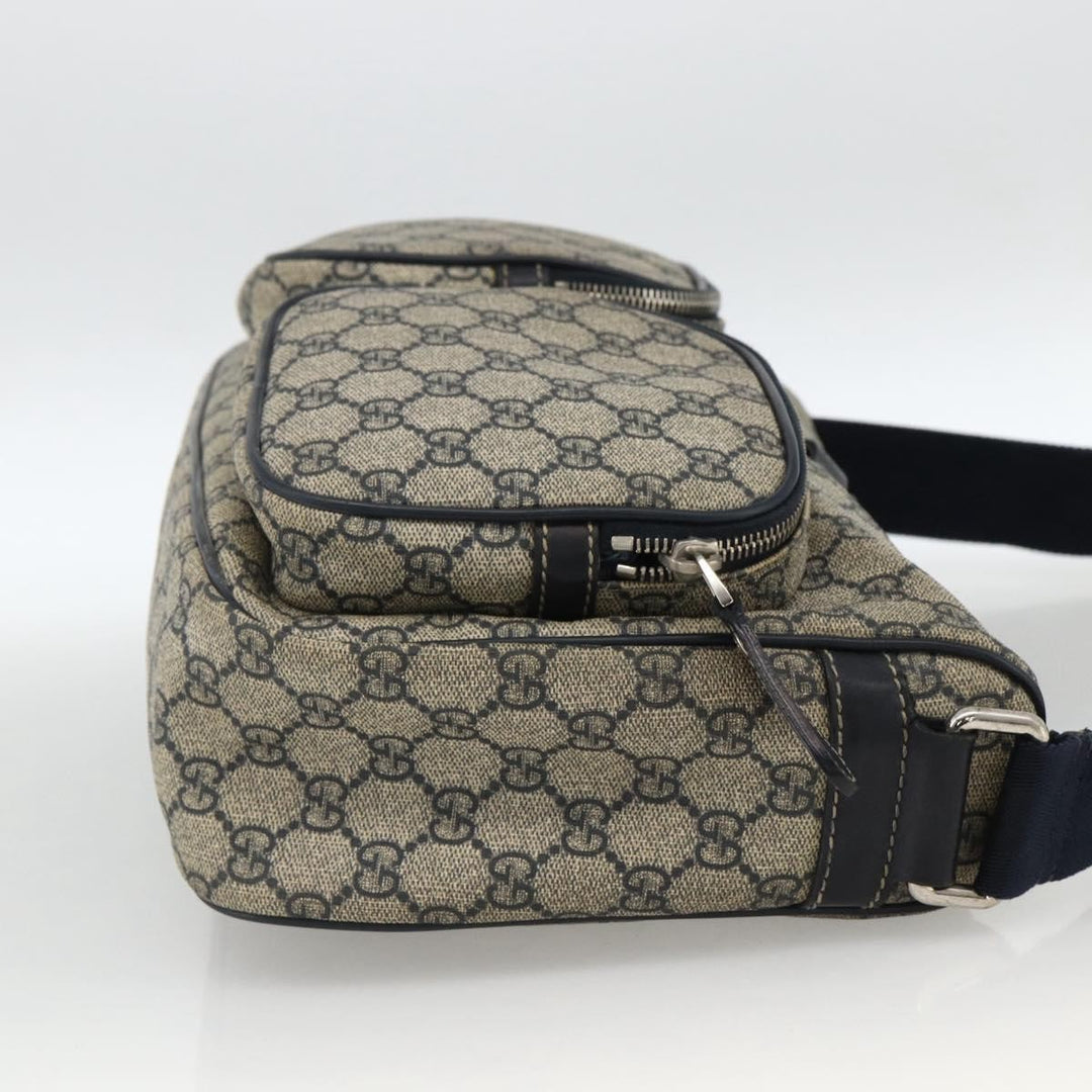 Gucci Double Pocket Messenger Bag GG Coated Canvas