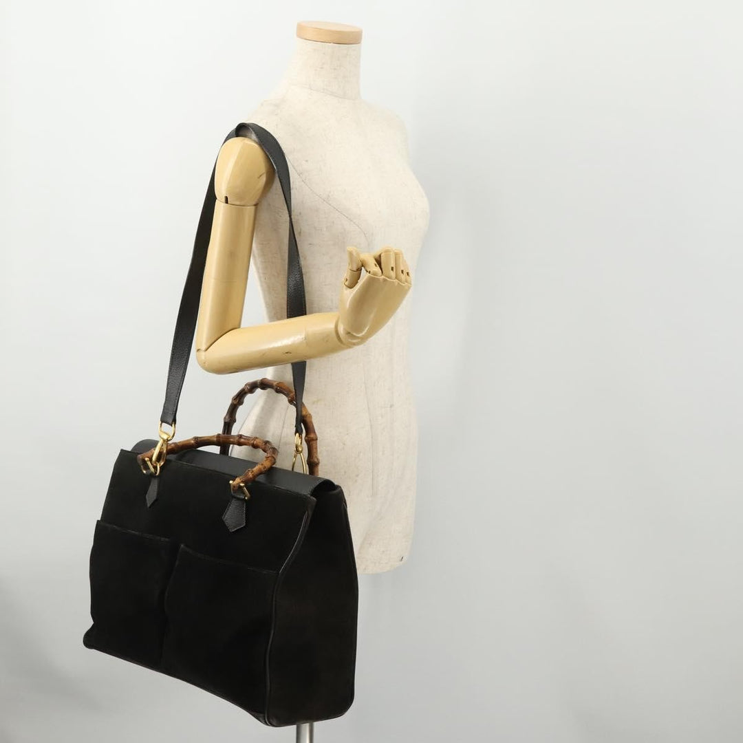 Gucci Vintage Diana Bamboo Top Handle Tote Ostrich