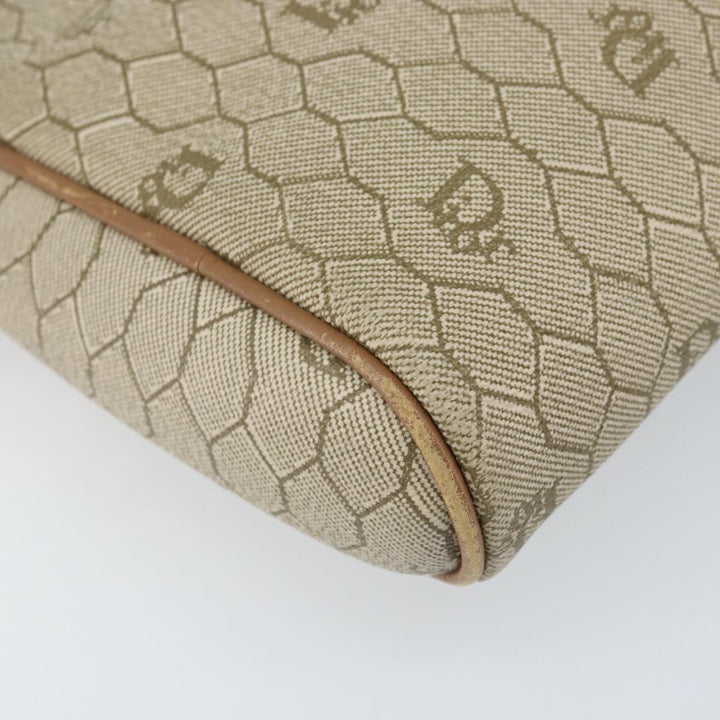 Christian Dior Vintage Honeycomb Shoulder Bag Canvas and Leather