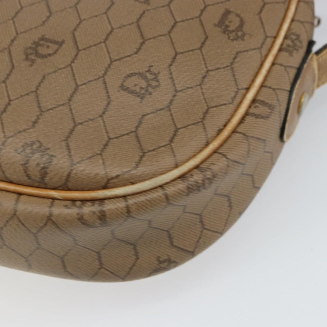 Christian Dior Vintage Honeycomb Shoulder Bag Canvas and Leather