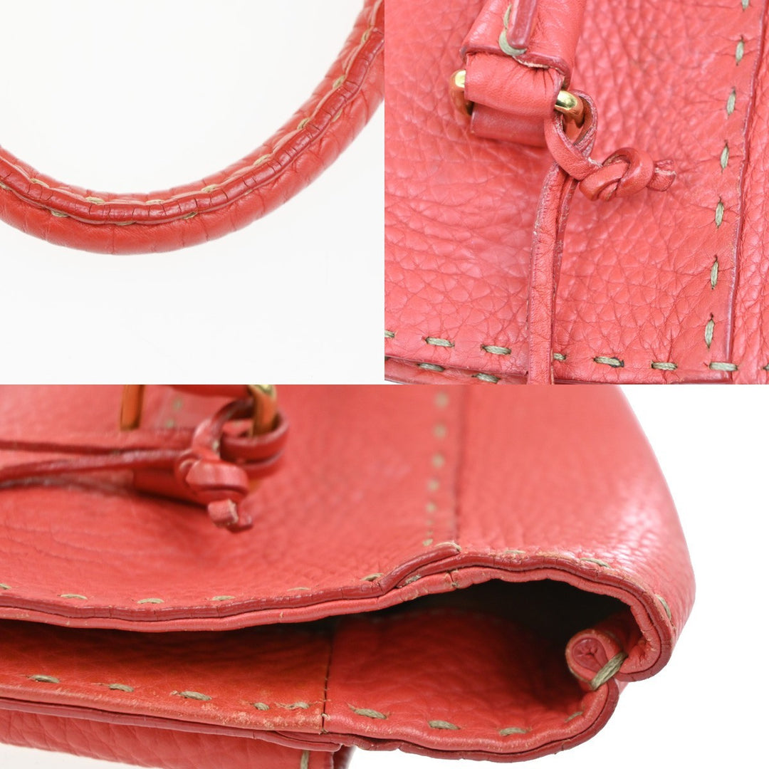 Fendi Selleria Linda Satchel Pebbled Leather