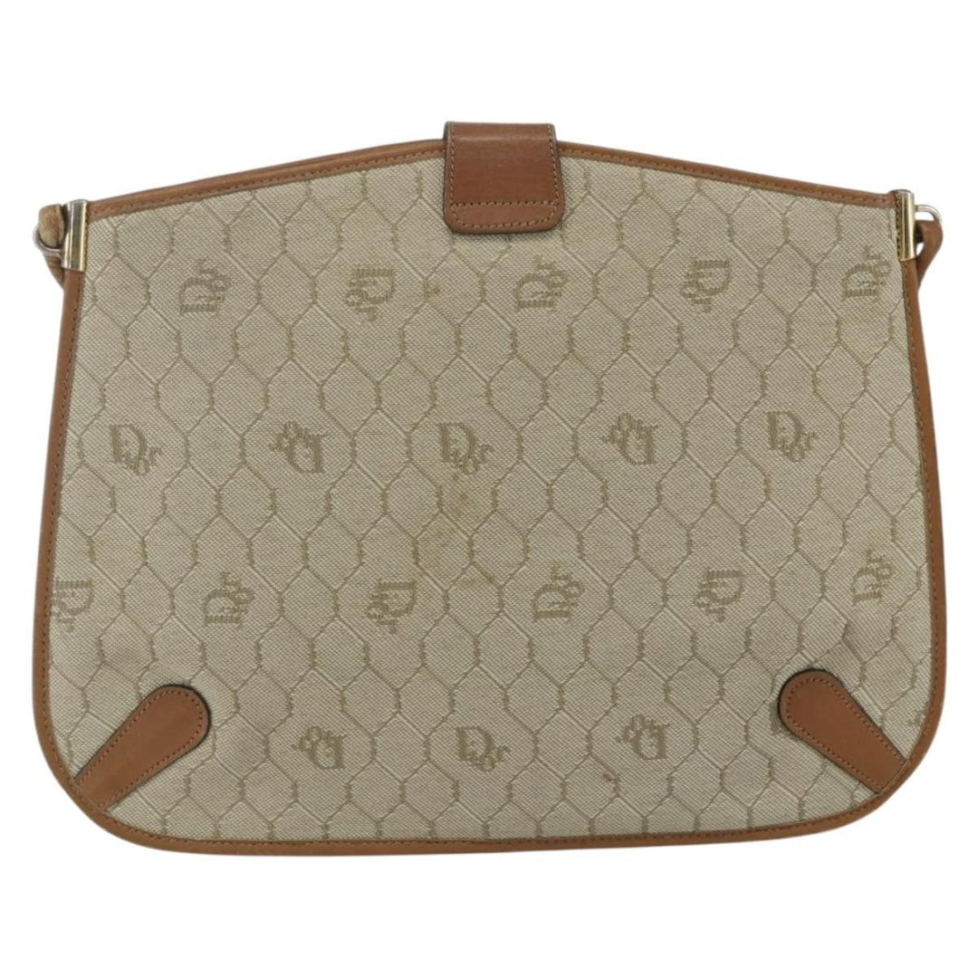 Christian Dior Vintage Honeycomb Shoulder Bag Canvas and Leather