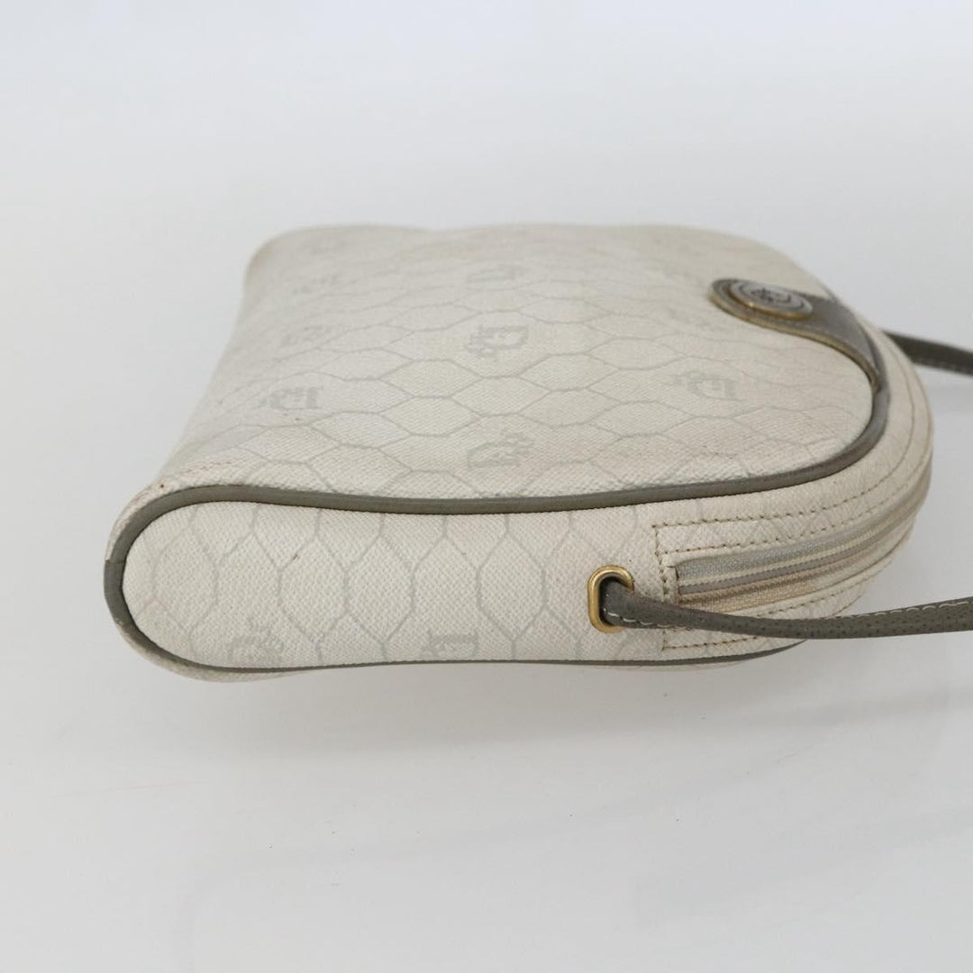 Christian Dior Vintage Honeycomb Shoulder Bag Canvas and Leather