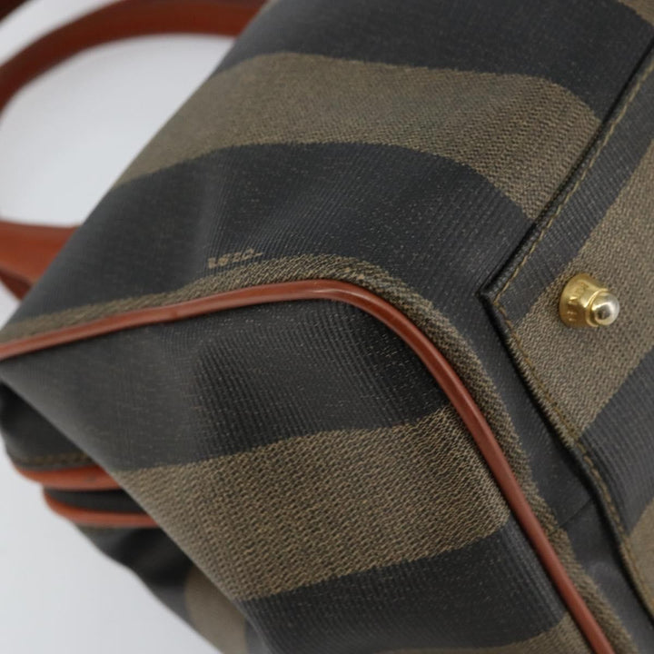 Fendi Vintage Pequin Convertible Boston Bag Coated Canvas