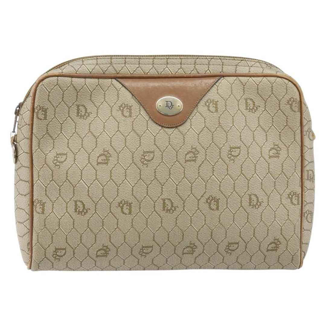 Christian Dior Vintage Honeycomb Shoulder Bag Canvas and Leather