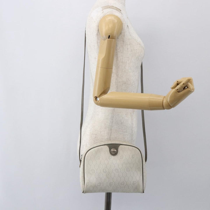 Christian Dior Vintage Honeycomb Shoulder Bag Canvas and Leather