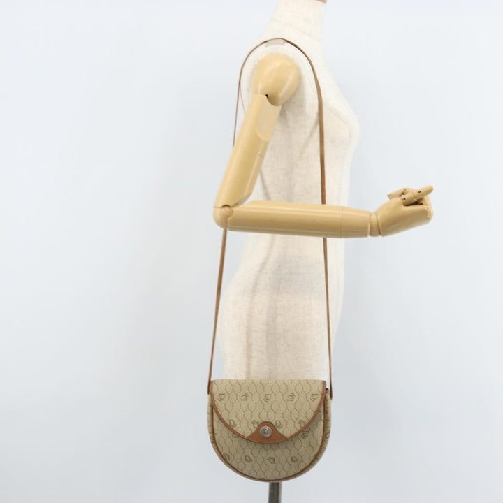 Christian Dior Vintage Honeycomb Shoulder Bag Canvas and Leather
