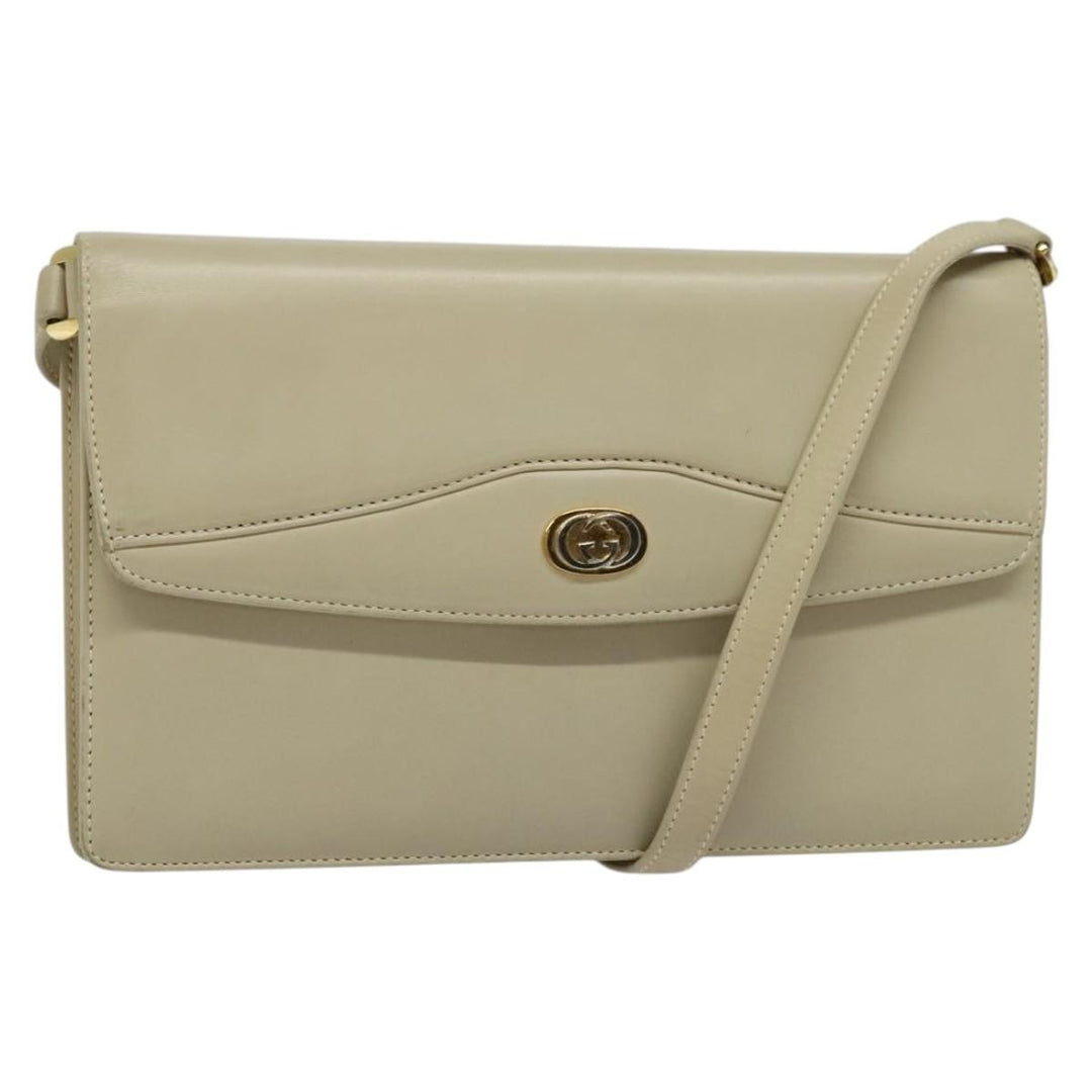 Gucci Vintage Interlocking G Flap Shoulder Bag Leather
