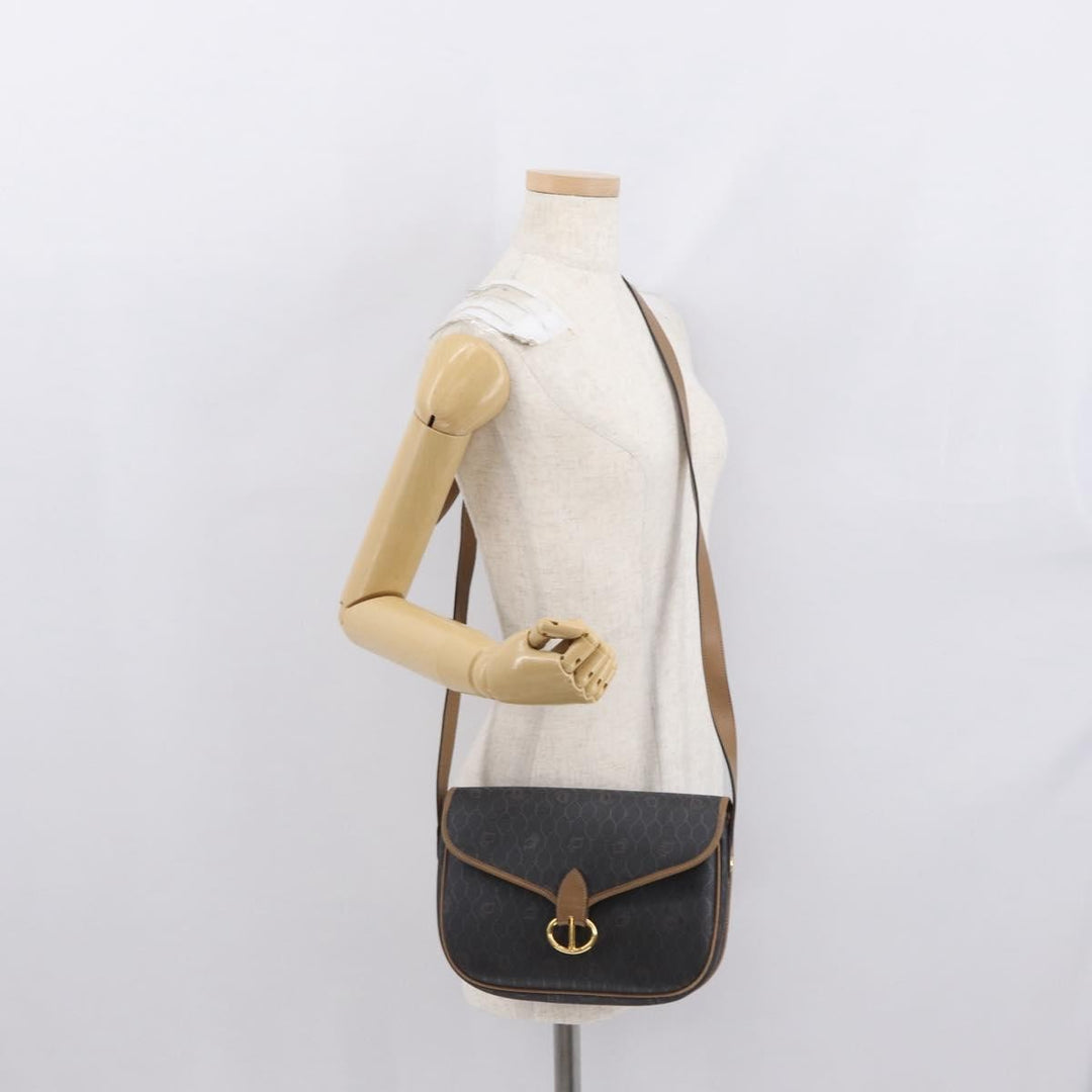 Christian Dior Vintage Honeycomb Flap Crossbody Bag Canvas and Leather