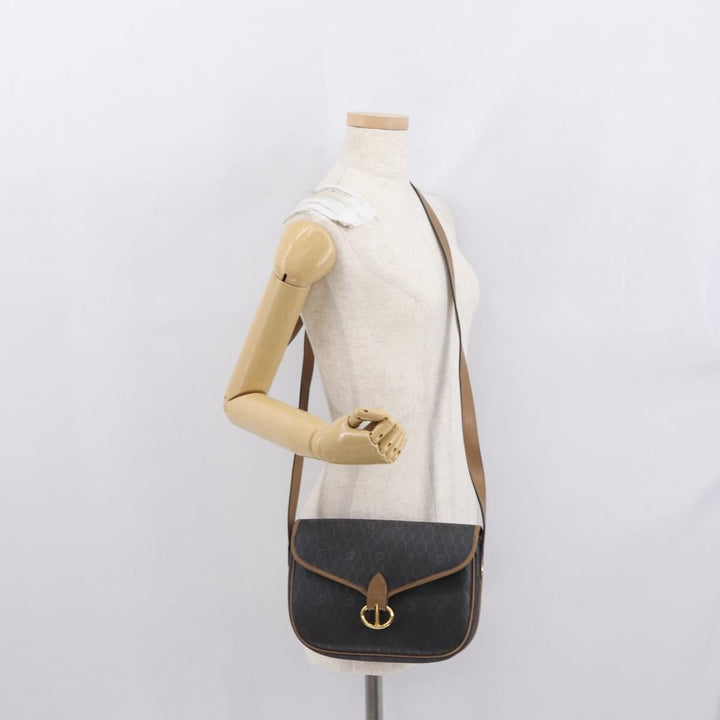 Christian Dior Vintage Honeycomb Flap Crossbody Bag Canvas and Leather