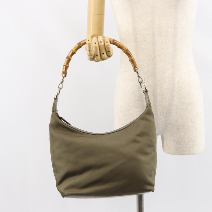 Gucci Vintage Bamboo Shoulder Bag Nylon
