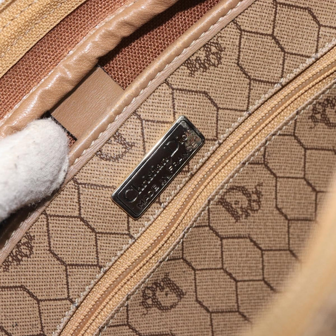 Christian Dior Vintage Honeycomb Shoulder Bag Canvas and Leather