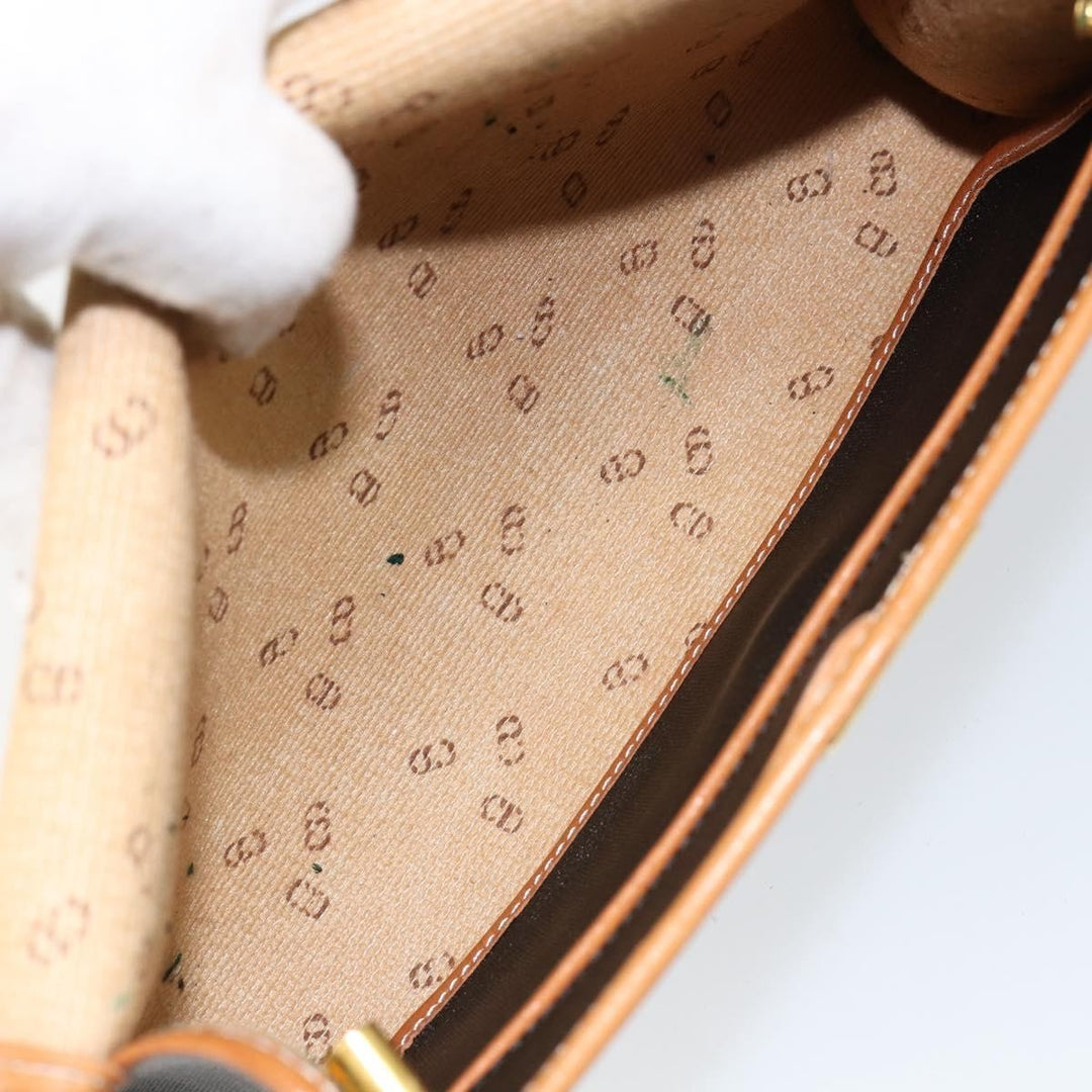 Christian Dior Vintage CD Logo Shoulder Bag Leather