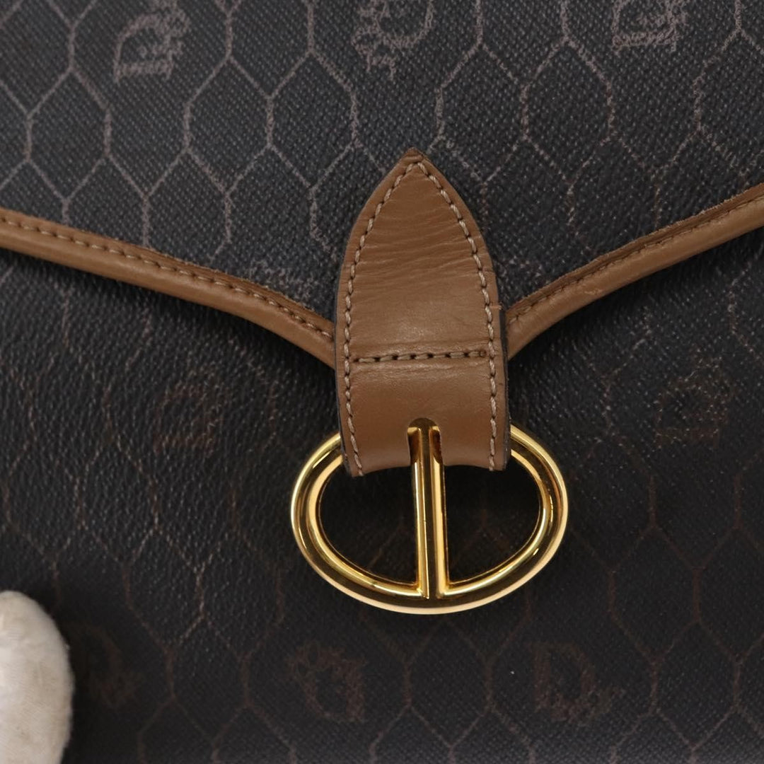 Christian Dior Vintage Honeycomb Flap Crossbody Bag Canvas and Leather
