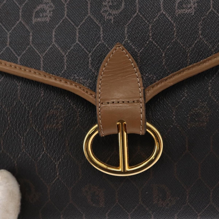 Christian Dior Vintage Honeycomb Flap Crossbody Bag Canvas and Leather