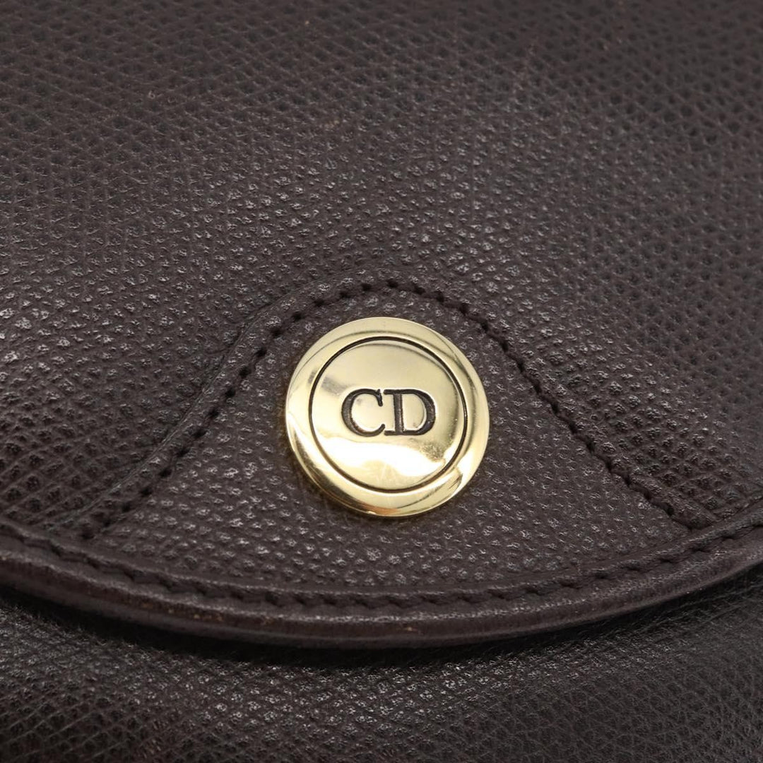 Christian Dior Vintage CD Logo Shoulder Bag Leather