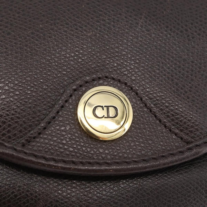 Christian Dior Vintage CD Logo Shoulder Bag Leather