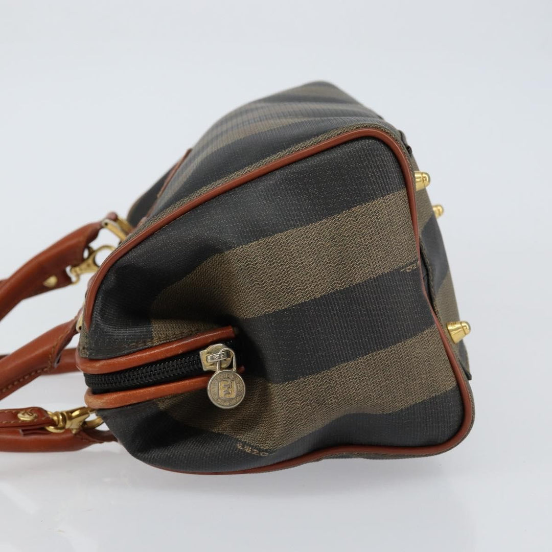 Fendi Vintage Pequin Convertible Boston Bag Coated Canvas