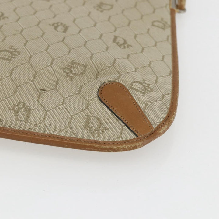Christian Dior Vintage Honeycomb Shoulder Bag Canvas and Leather