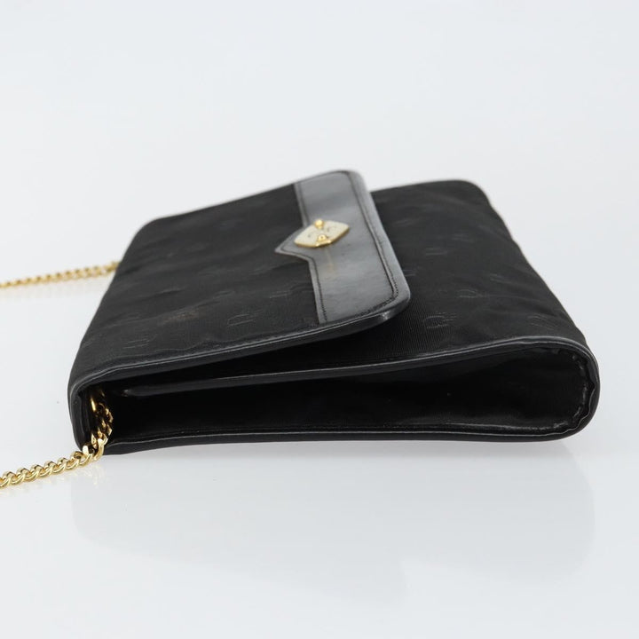 Christian Dior Vintage CD Chain Flap Shoulder Bag Diorissimo Canvas