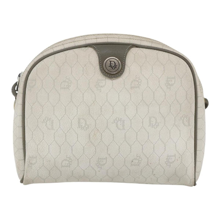 Christian Dior Vintage Honeycomb Shoulder Bag Canvas and Leather