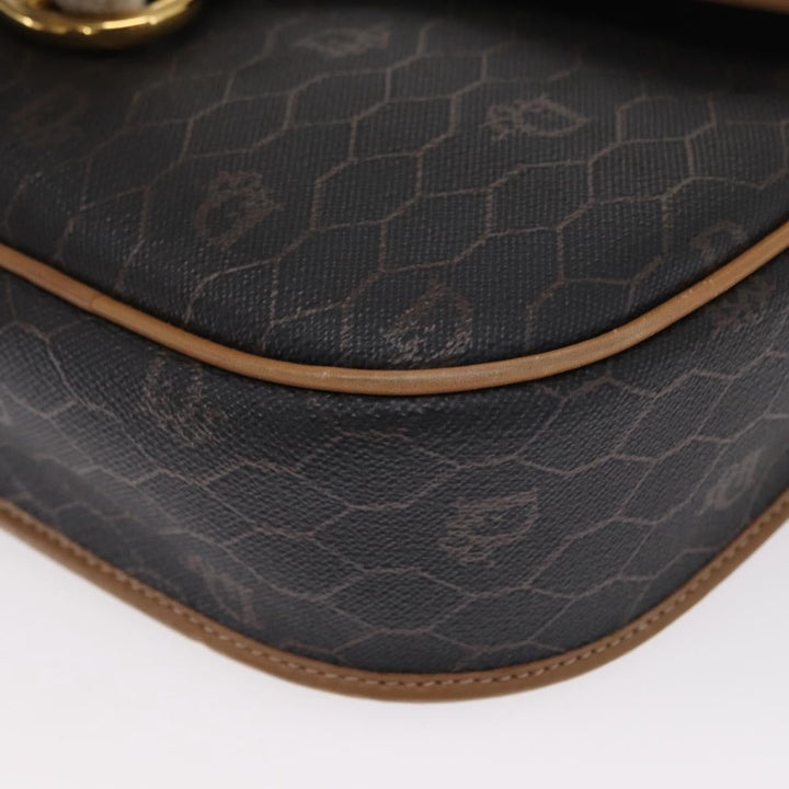 Christian Dior Vintage Honeycomb Flap Crossbody Bag Canvas and Leather