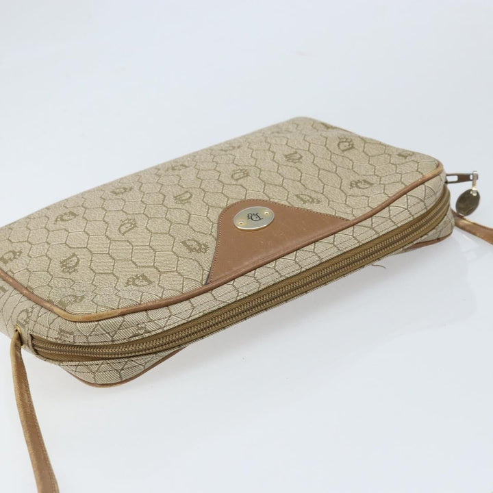 Christian Dior Vintage Honeycomb Shoulder Bag Canvas and Leather