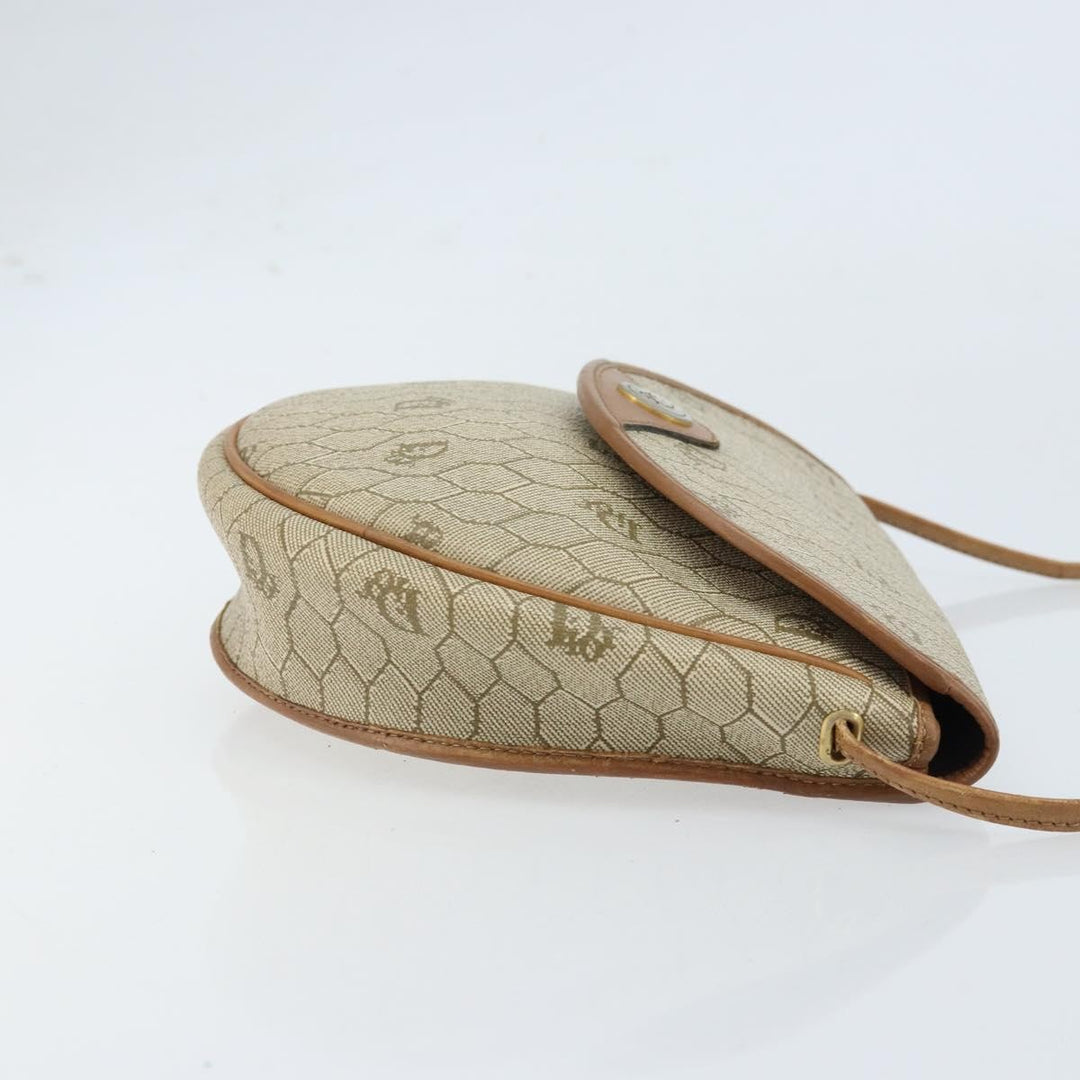 Christian Dior Vintage Honeycomb Shoulder Bag Canvas and Leather