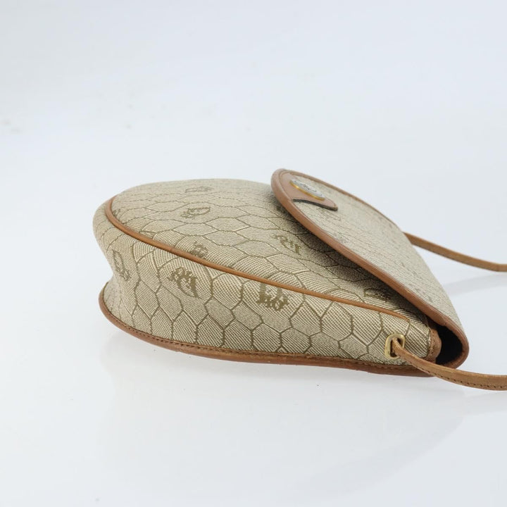Christian Dior Vintage Honeycomb Shoulder Bag Canvas and Leather