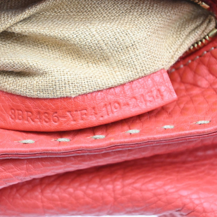 Fendi Selleria Linda Satchel Pebbled Leather