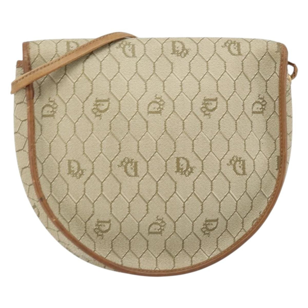 Christian Dior Vintage Honeycomb Shoulder Bag Canvas and Leather