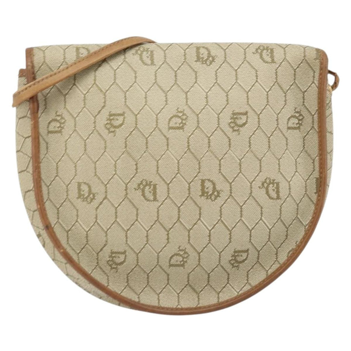 Christian Dior Vintage Honeycomb Shoulder Bag Canvas and Leather