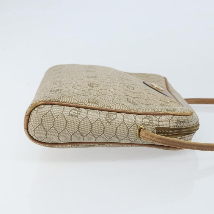 Christian Dior Vintage Honeycomb Shoulder Bag Canvas and Leather