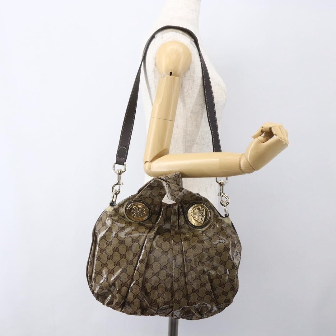Gucci Hysteria Convertible Top Handle Bag GG Coated Canvas