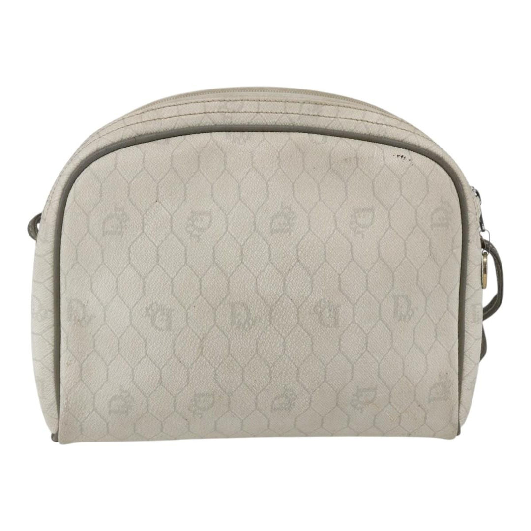 Christian Dior Vintage Honeycomb Shoulder Bag Canvas and Leather