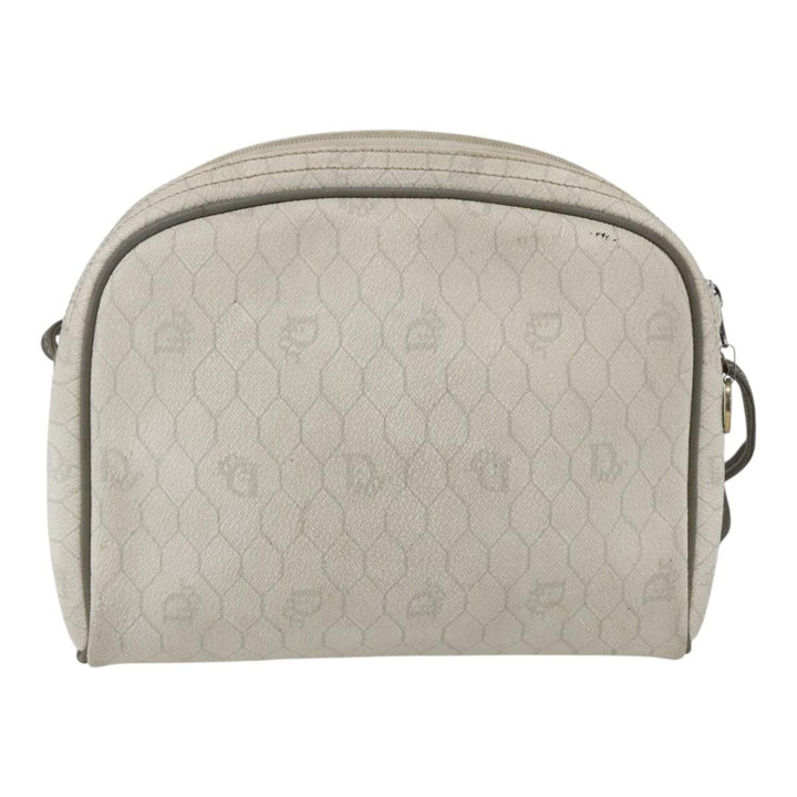 Christian Dior Vintage Honeycomb Shoulder Bag Canvas and Leather