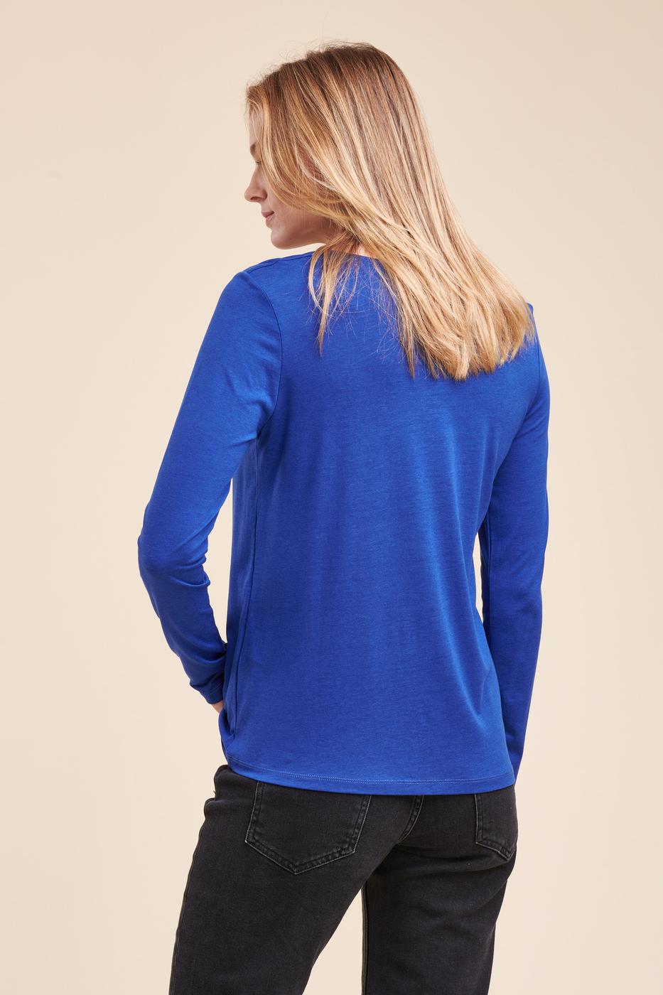 Dark blue long sleeve top - M