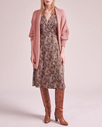 Gilet bleu foncé à paillettes La Fée Maraboutée - S
