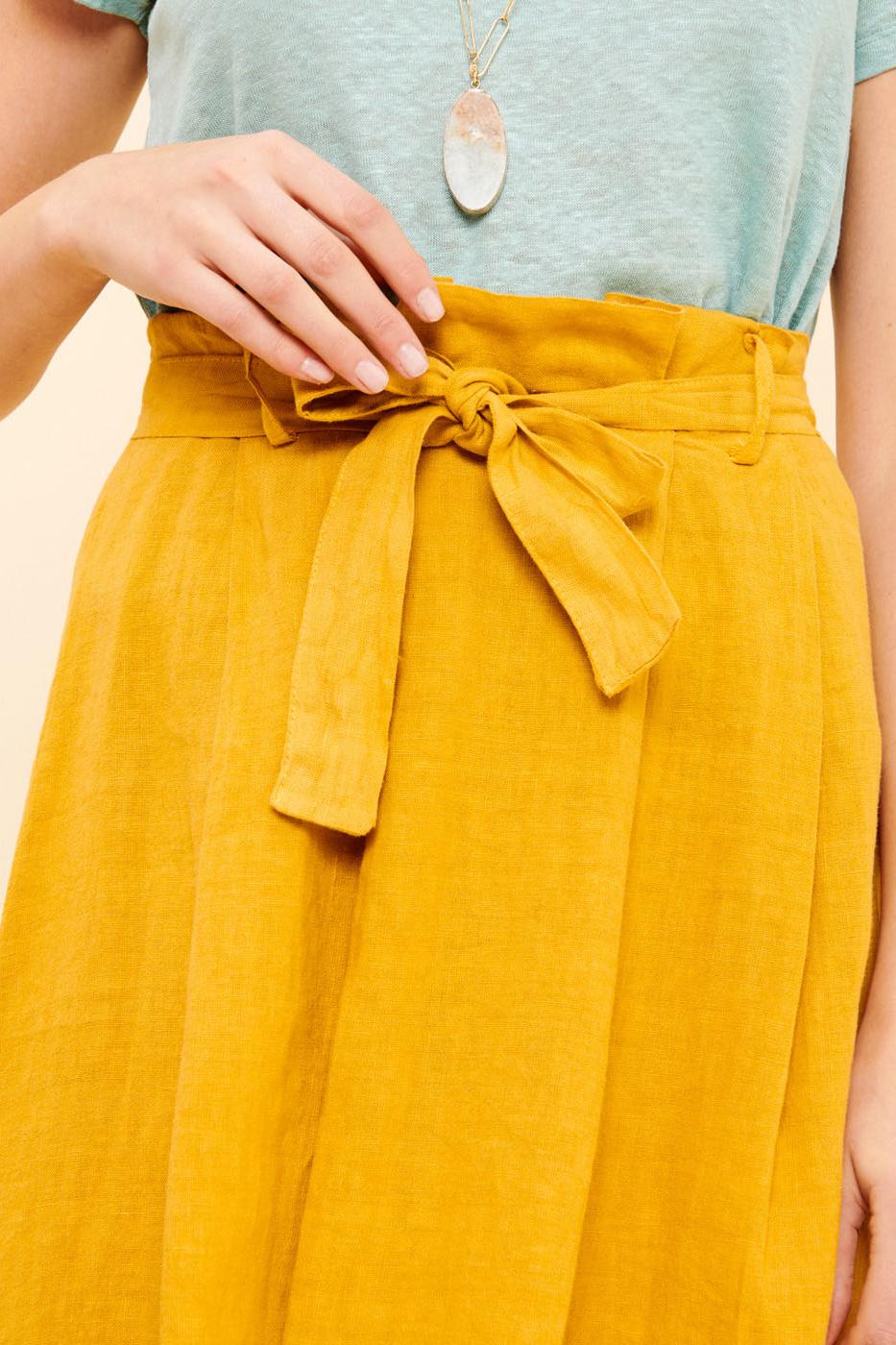 Yellow midi skirt - size 36