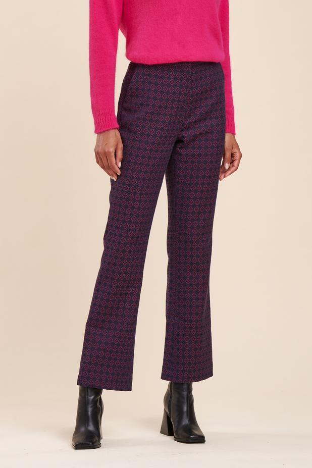 Pantalon jacquard évasé - 40