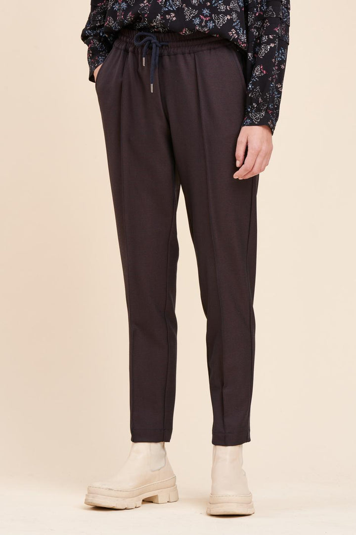 Pantalon pied de puce taille élastiquée - 40
