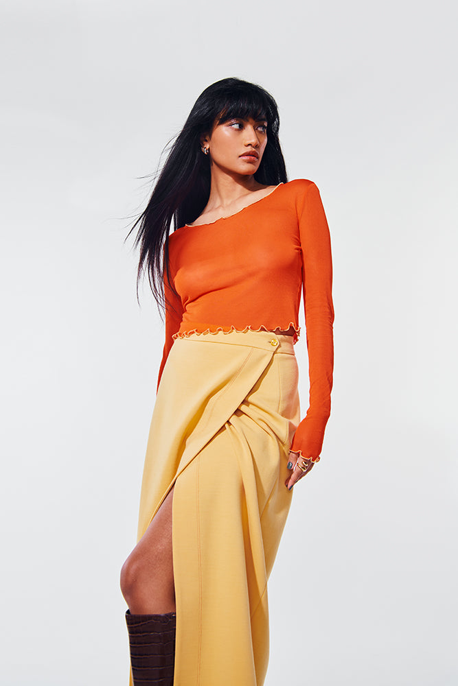Paccheri Yellow Sand Skirt - 36
