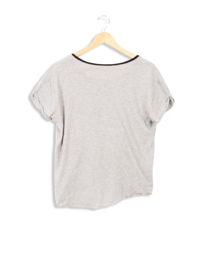 Top gris manches courtes - M