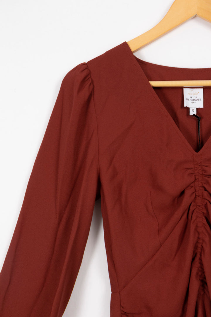 Short burgundy dress - S (verified by skupbm)