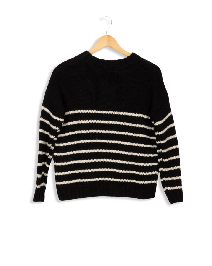 Black and white striped jumper - XS