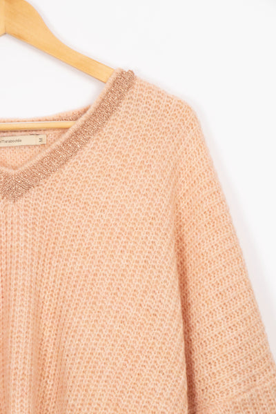 Pull en maille rose - S