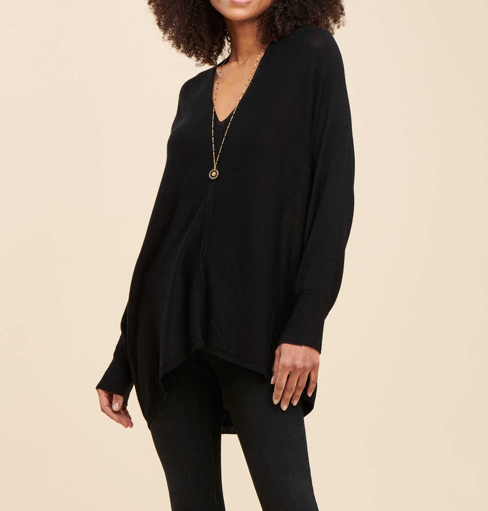 Pull bleu long - T1