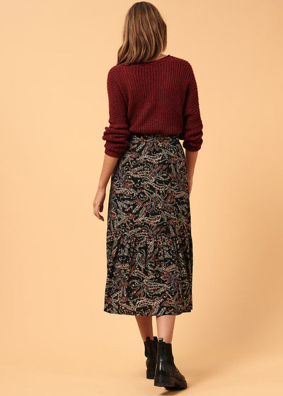Jupe longue à motifs multicolors - 38